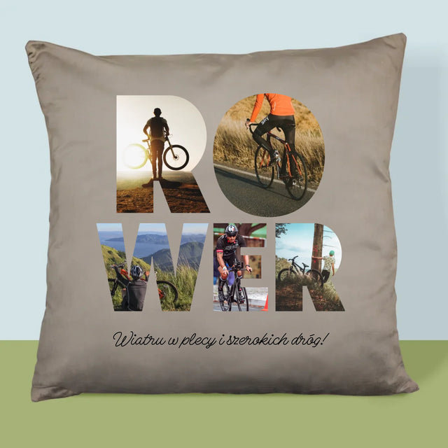 Słowo Ze Zdjęć: Rower - Poduszka z Nadrukiem