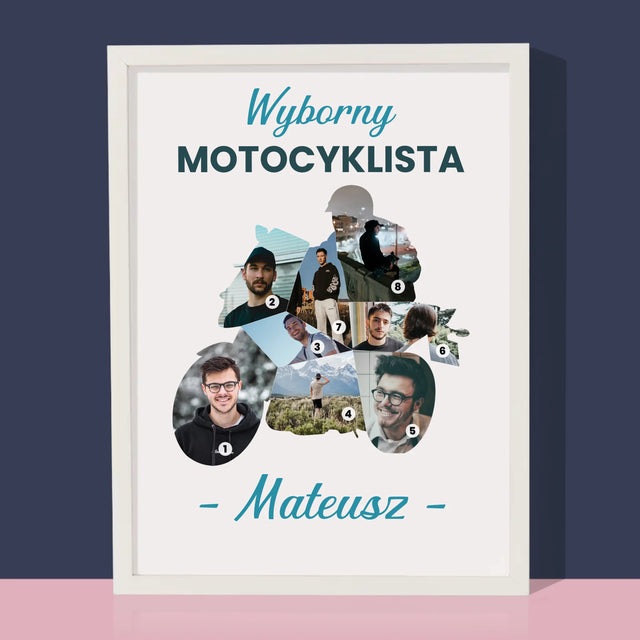 Kształt Ze Zdjęć: Wyborny Motocyklista - Wydruk Obramowany