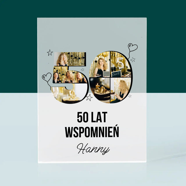 Kształt Ze Zdjęć: 50 Lat Wspomnień - Blok Akrylowy z Nadrukiem