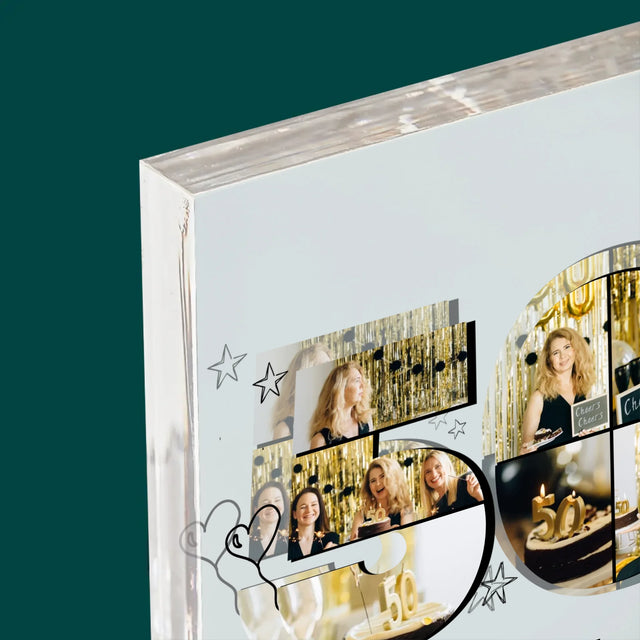 Kształt Ze Zdjęć: 50 Lat Wspomnień - Blok Akrylowy z Nadrukiem