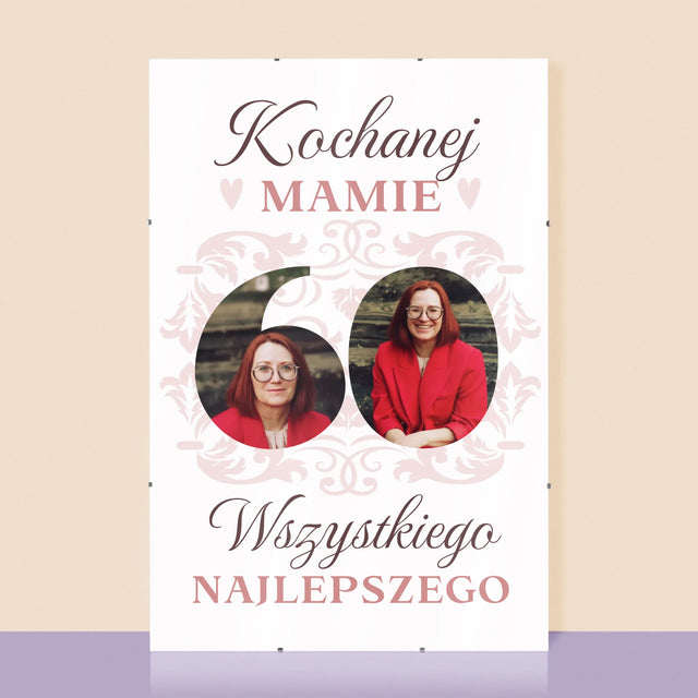 Słowo Ze Zdjęć: Kochanej Mamie z Okazji 60 Urodzin - Personalizowany Plakat