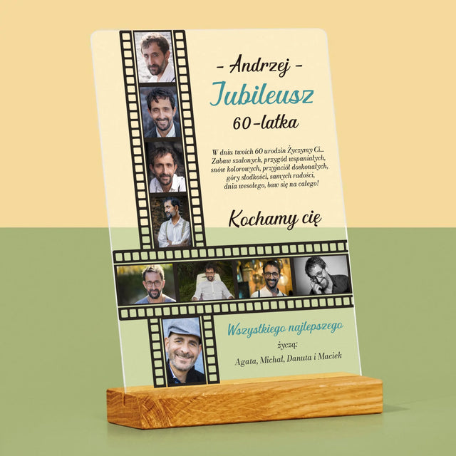 Fotokolaż: Jubileusz 60-Latka - Wydruk Na Szkle Akrylowym