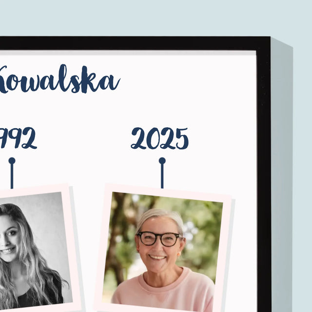 Fotokolaż: 60 Lat Minęło Jak Jeden Dzień - Wydruk Obramowany