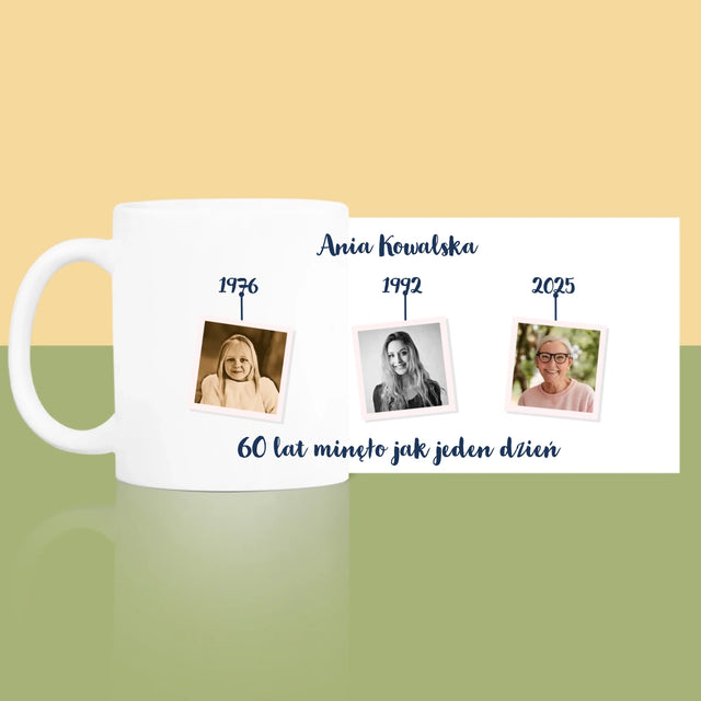 Fotokolaż: 60 Lat Minęło Jak Jeden Dzień - Kubek z Nadrukiem