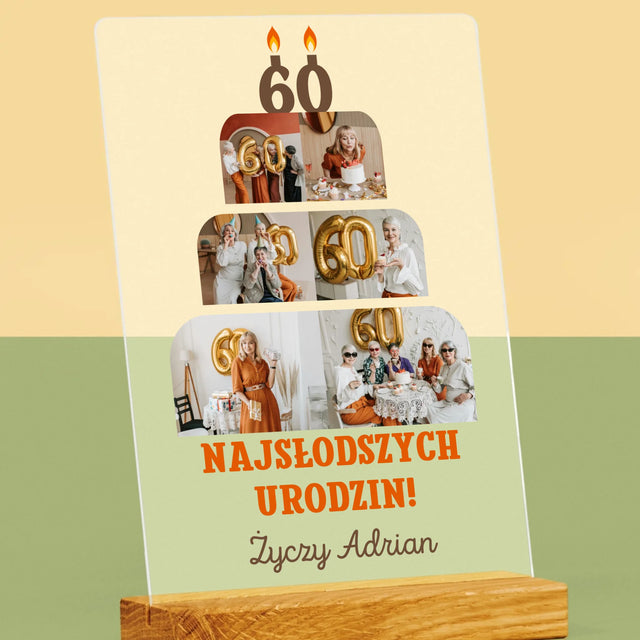 Kształt Ze Zdjęć: Najsłodszych Urodzin - Wydruk Na Szkle Akrylowym