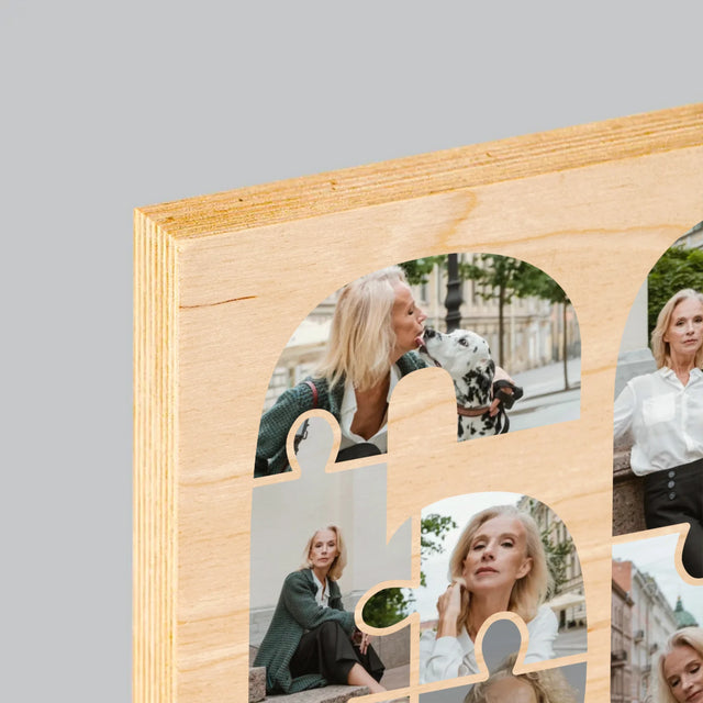 Kształt Ze Zdjęć: 60 Urodziny Puzzle - Wydruk Na Drewnie