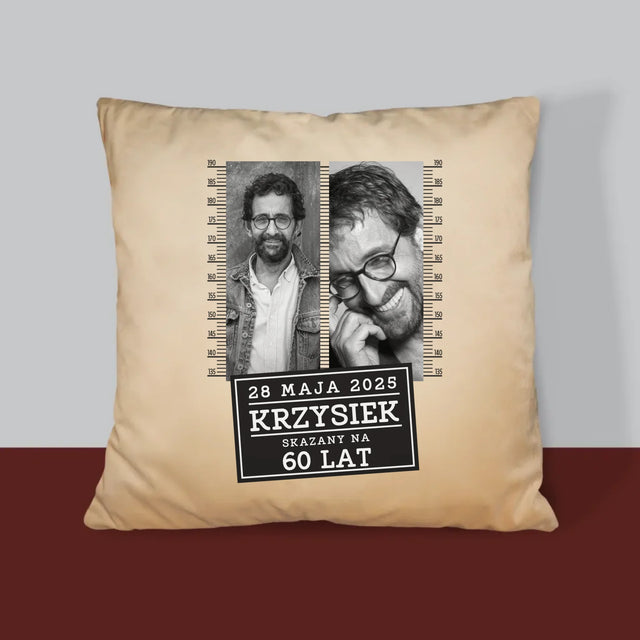 Fotokolaż: Skazany Na 60 Lat - Poduszka z Nadrukiem