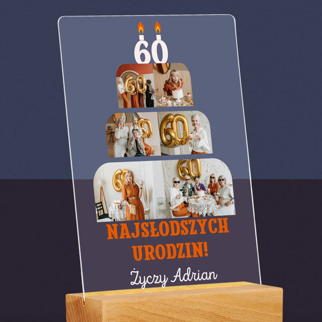 Kształt Ze Zdjęć: Najsłodszych Urodzin - Wydruk Na Szkle Akrylowym