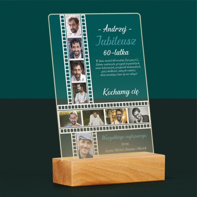 Fotokolaż: Jubileusz 60-Latka - Wydruk Na Szkle Akrylowym