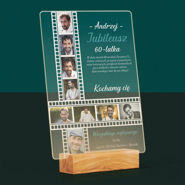 Fotokolaż: Jubileusz 60-Latka - Wydruk Na Szkle Akrylowym
