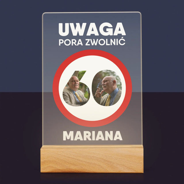 Słowo Ze Zdjęć: 60 Pora Zwolnić - Wydruk Na Szkle Akrylowym