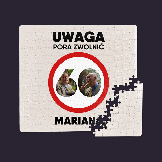 Słowo Ze Zdjęć: 60 Pora Zwolnić - Personalizowane Puzzle