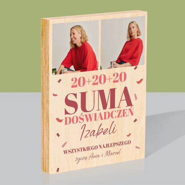 Fotokolaż: Suma Doświadczeń - Wydruk Na Drewnie