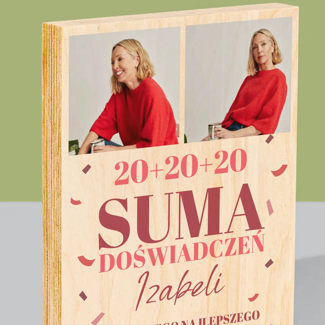 Fotokolaż: Suma Doświadczeń - Wydruk Na Drewnie