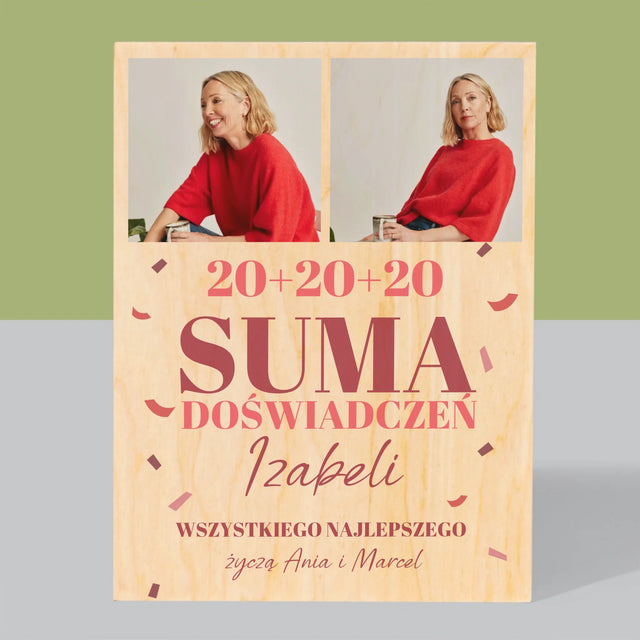 Fotokolaż: Suma Doświadczeń - Wydruk Na Drewnie