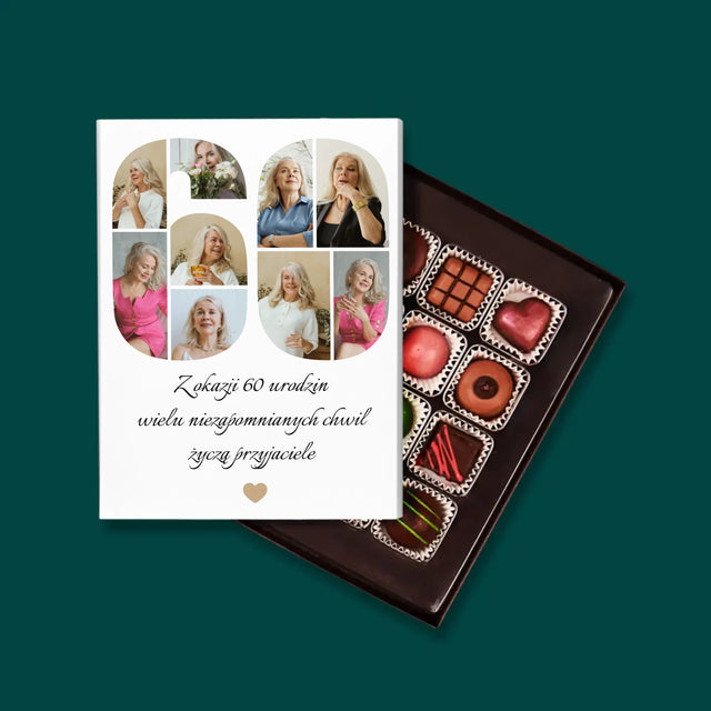 Kształt Ze Zdjęć: 60 Urodziny Życzenia - Personalizowane Praliny
