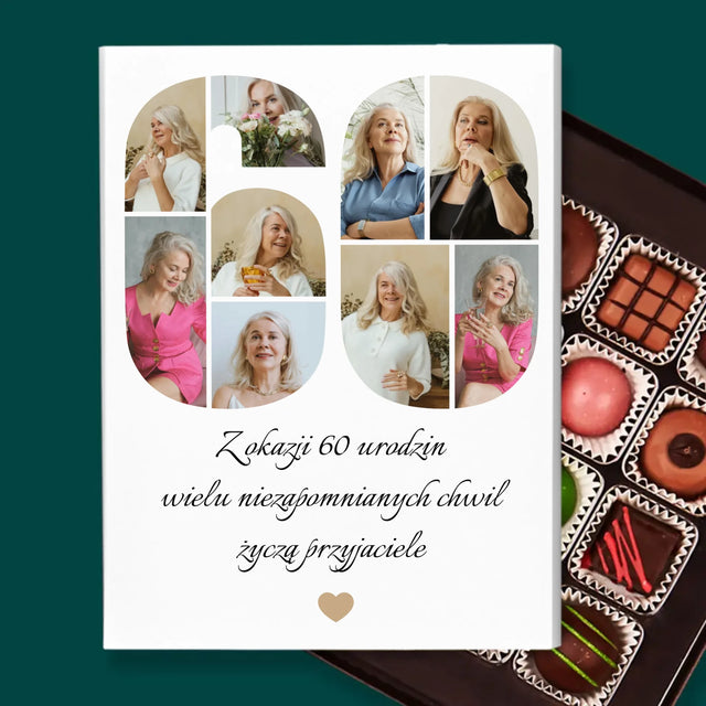 Kształt Ze Zdjęć: 60 Urodziny Życzenia - Personalizowane Praliny