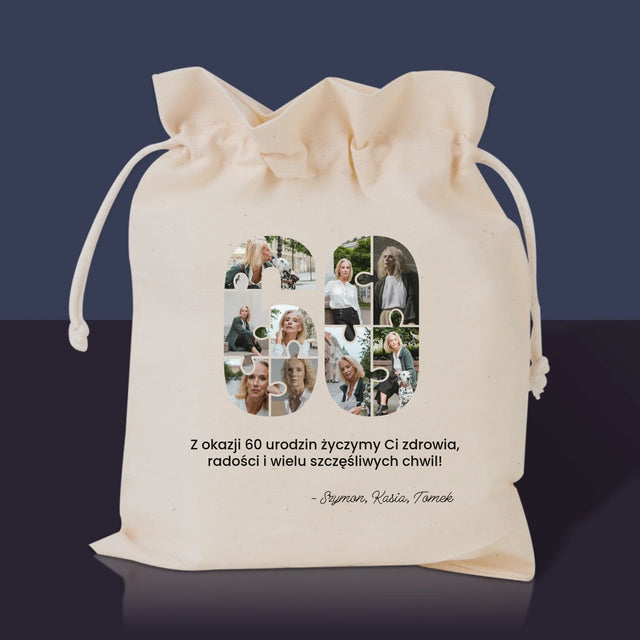 Kształt Ze Zdjęć: 60 Urodziny Puzzle - Herbata w Woreczku