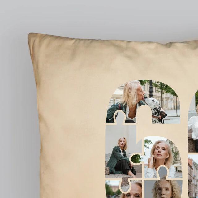 Kształt Ze Zdjęć: 60 Urodziny Puzzle - Poduszka z Nadrukiem