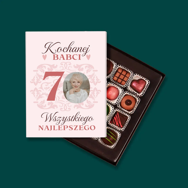 Zdjęcie I Podpis: Kochanej Babci Wszystkiego Najlepszego - Personalizowane Praliny
