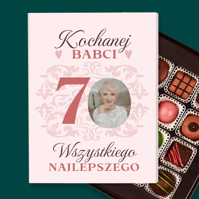 Zdjęcie I Podpis: Kochanej Babci Wszystkiego Najlepszego - Personalizowane Praliny