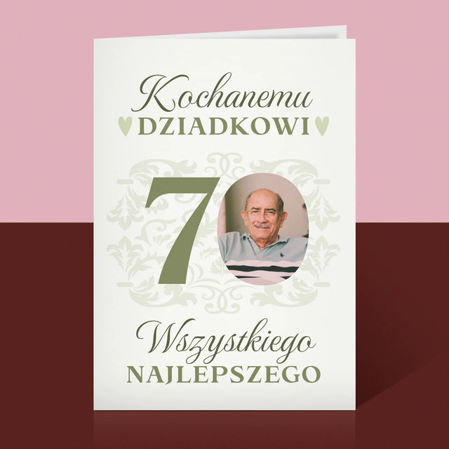 Zdjęcie I Podpis: Kochanemu Dziadkowi Wszystkiego Najlepszego - Kartka z Życzeniami