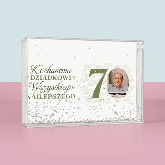 Zdjęcie I Podpis: Kochanemu Dziadkowi Wszystkiego Najlepszego - Ramka Wodna