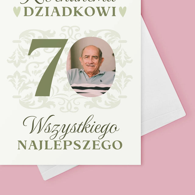 Zdjęcie I Podpis: Kochanemu Dziadkowi Wszystkiego Najlepszego - Kartka z Życzeniami