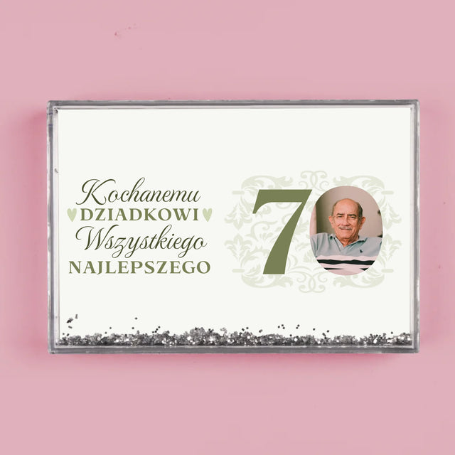 Zdjęcie I Podpis: Kochanemu Dziadkowi Wszystkiego Najlepszego - Ramka Wodna