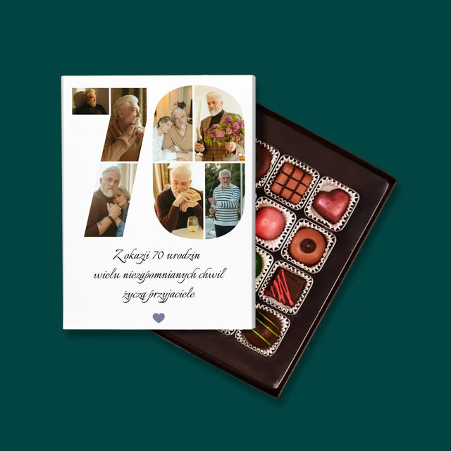 Kształt Ze Zdjęć: 70 Urodziny Życzenia - Personalizowane Praliny