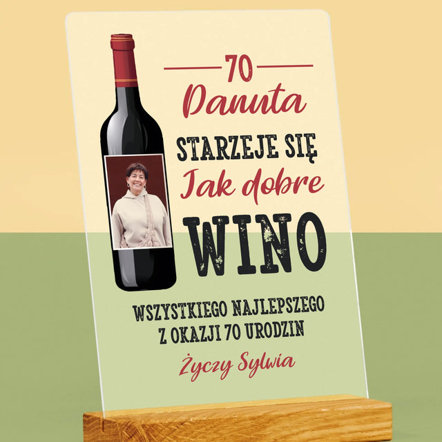 Zdjęcie I Podpis: Jak Dobre Wino - Wydruk Na Szkle Akrylowym
