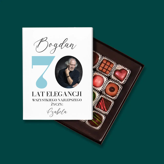 Zdjęcie I Podpis: 70 Lat Elegancji - Personalizowane Praliny