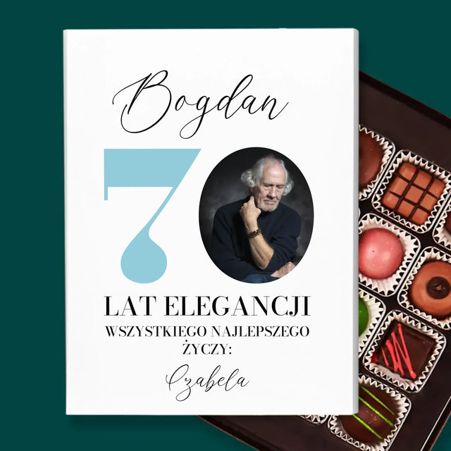 Zdjęcie I Podpis: 70 Lat Elegancji - Personalizowane Praliny