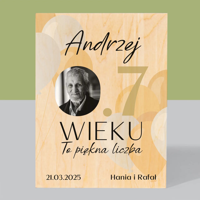 Zdjęcie I Podpis: 0.7 Wieku - Wydruk Na Drewnie