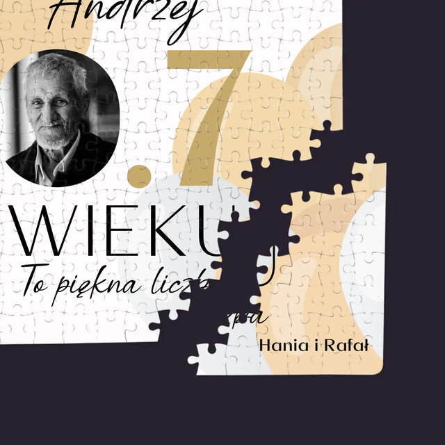 Zdjęcie I Podpis: 0.7 Wieku - Personalizowane Puzzle