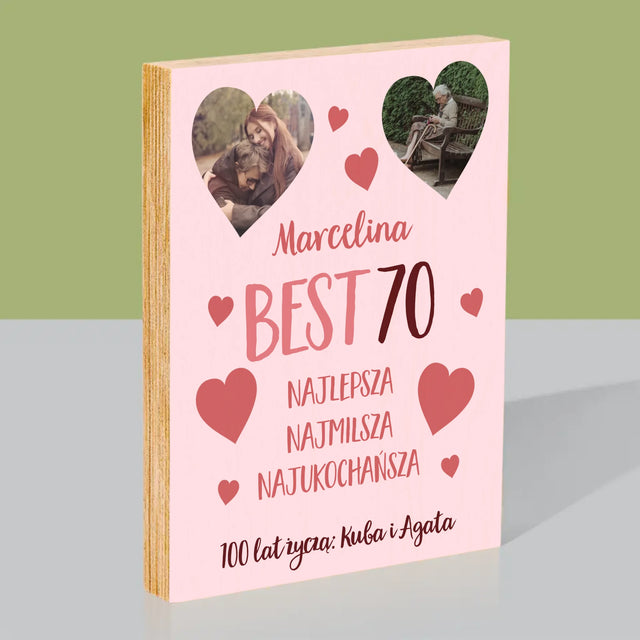 Fotokolaż: Best 70 - Wydruk Na Drewnie