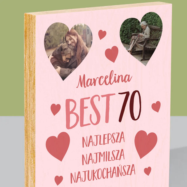 Fotokolaż: Best 70 - Wydruk Na Drewnie