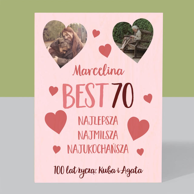 Fotokolaż: Best 70 - Wydruk Na Drewnie