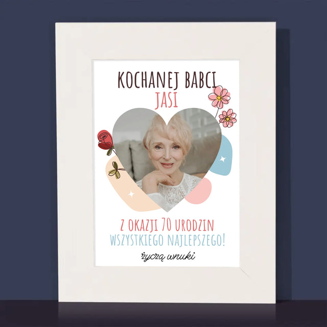 Zdjęcie I Podpis: Kochanej Babci z Okazji Urodzin - Ramka Na Zdjęcie