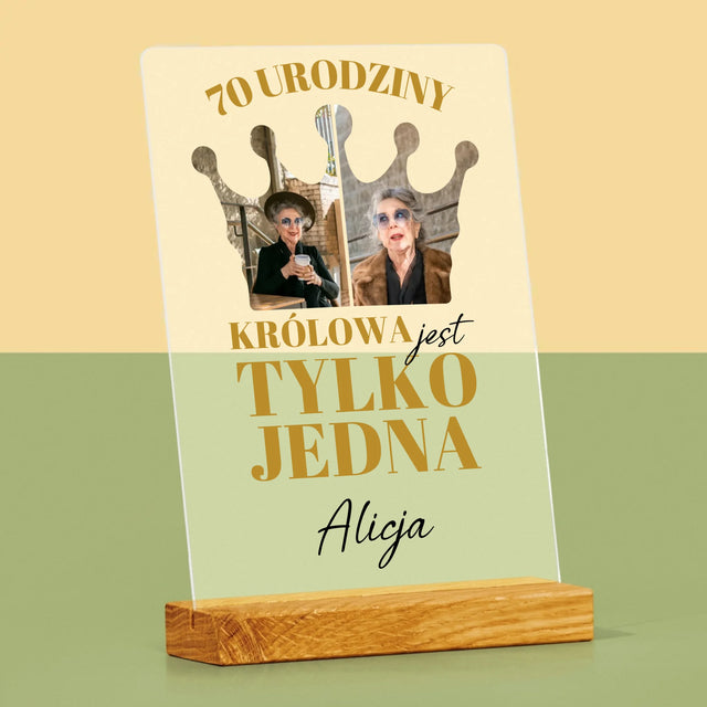 Kształt Ze Zdjęć: 70 Urodziny Królowa - Wydruk Na Szkle Akrylowym