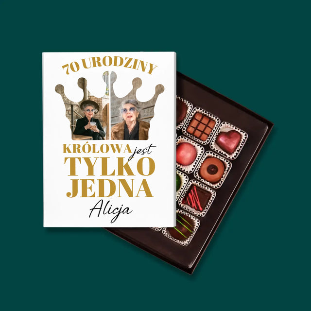 Kształt Ze Zdjęć: 70 Urodziny Królowa - Personalizowane Praliny