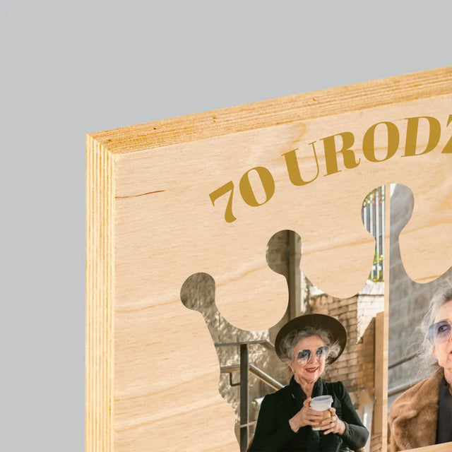 Kształt Ze Zdjęć: 70 Urodziny Królowa - Wydruk Na Drewnie