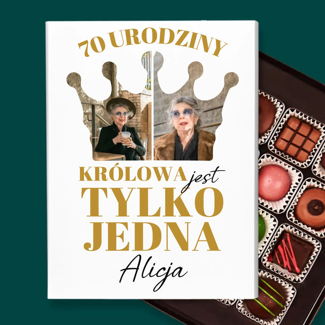 Kształt Ze Zdjęć: 70 Urodziny Królowa - Personalizowane Praliny