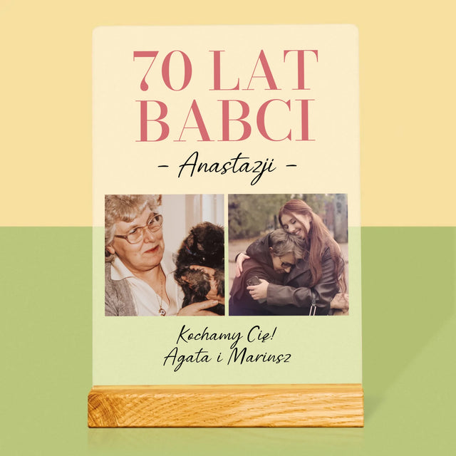 Fotokolaż: 70 Lat Babci - Wydruk Na Szkle Akrylowym