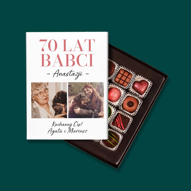 Fotokolaż: 70 Lat Babci - Personalizowane Praliny