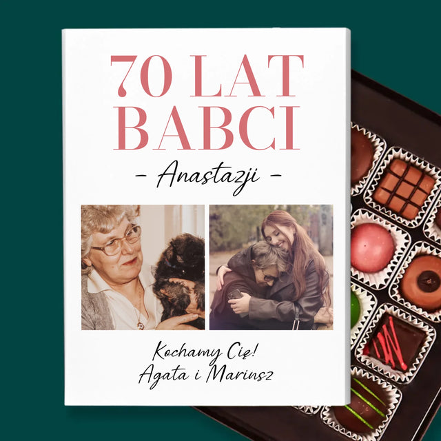 Fotokolaż: 70 Lat Babci - Personalizowane Praliny