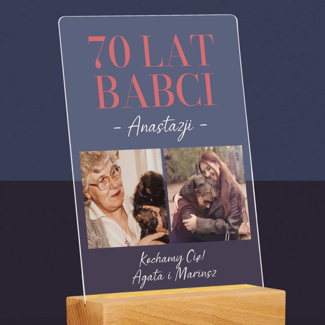 Fotokolaż: 70 Lat Babci - Wydruk Na Szkle Akrylowym