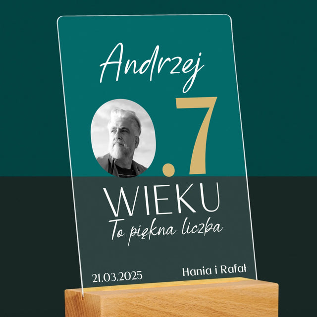 Zdjęcie I Podpis: 0.7 Wieku - Wydruk Na Szkle Akrylowym