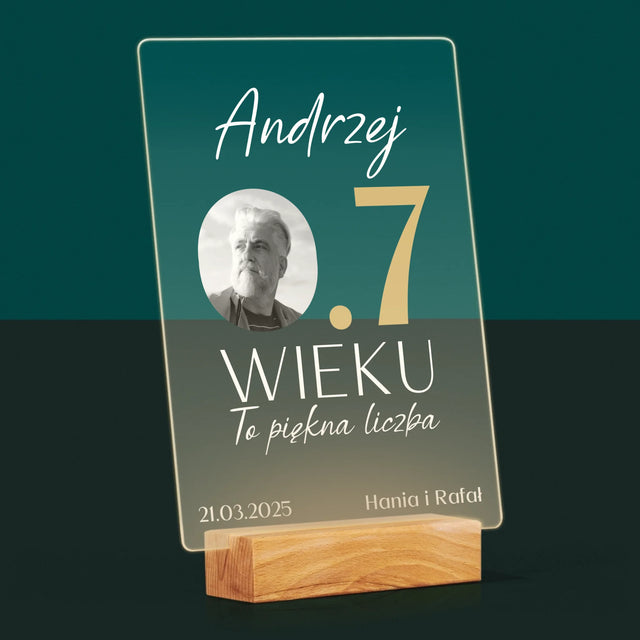 Zdjęcie I Podpis: 0.7 Wieku - Wydruk Na Szkle Akrylowym
