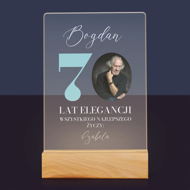 Zdjęcie I Podpis: 70 Lat Elegancji - Wydruk Na Szkle Akrylowym